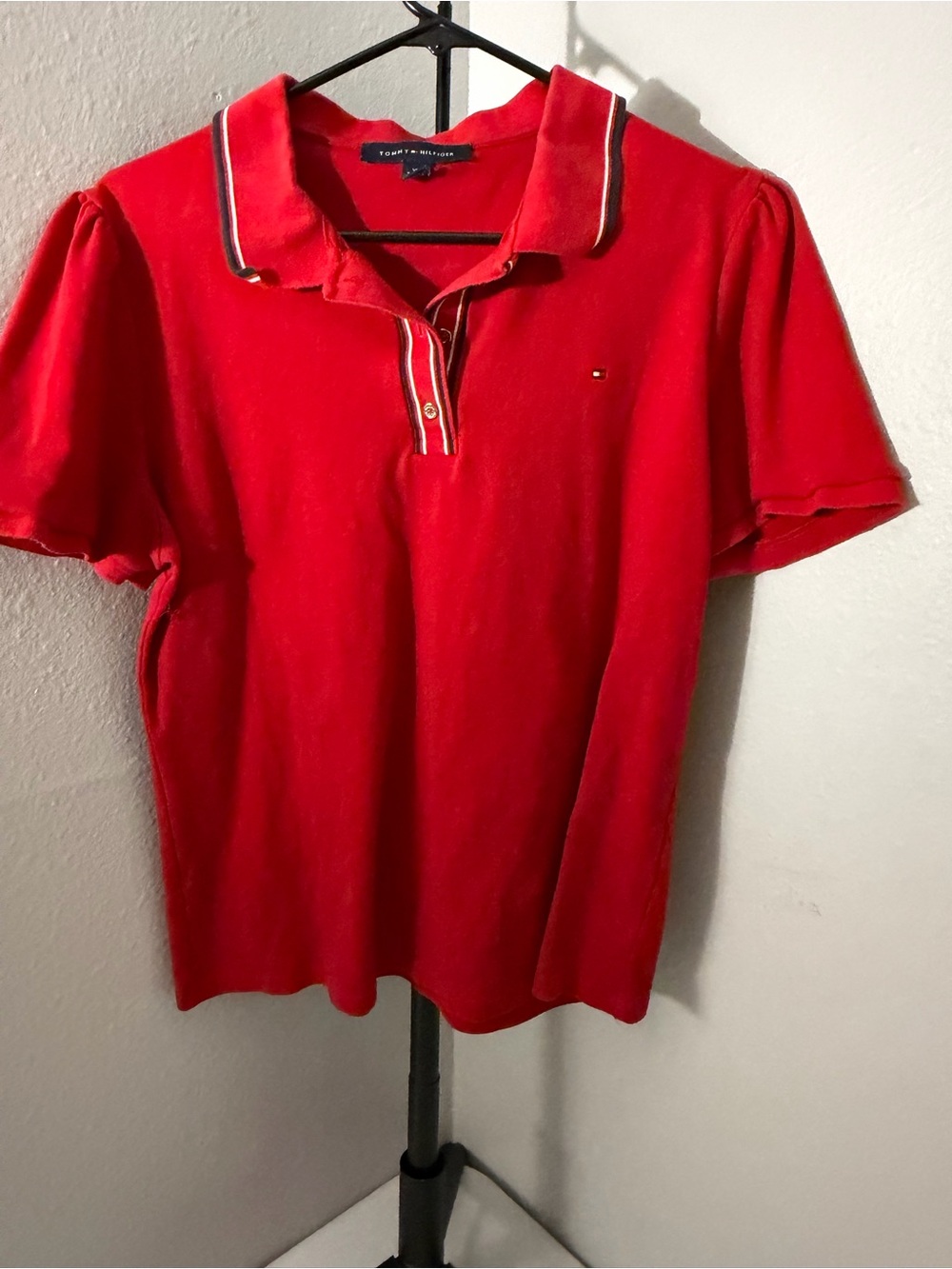 Tommy Hilfiger Red Polo with Contrast Trim
